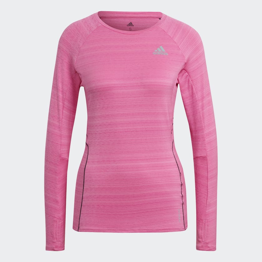 adidas RUNNER LONG SLEEVE TEE Pink adidas New Zealand