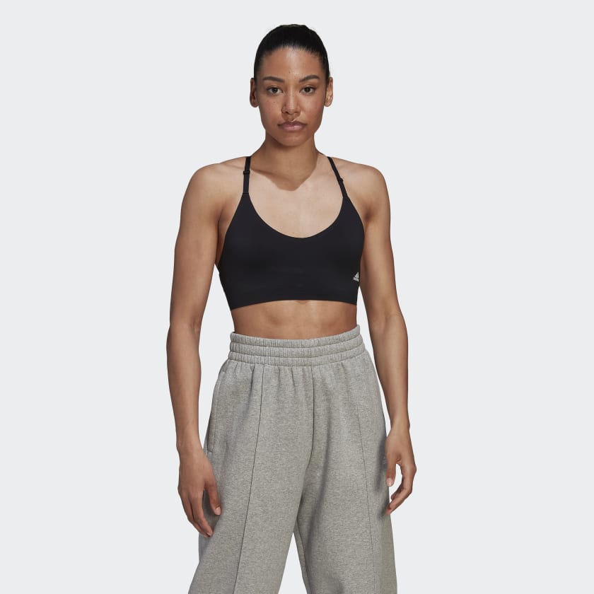 Nike Yoga Indy light support seamless sports bra in black