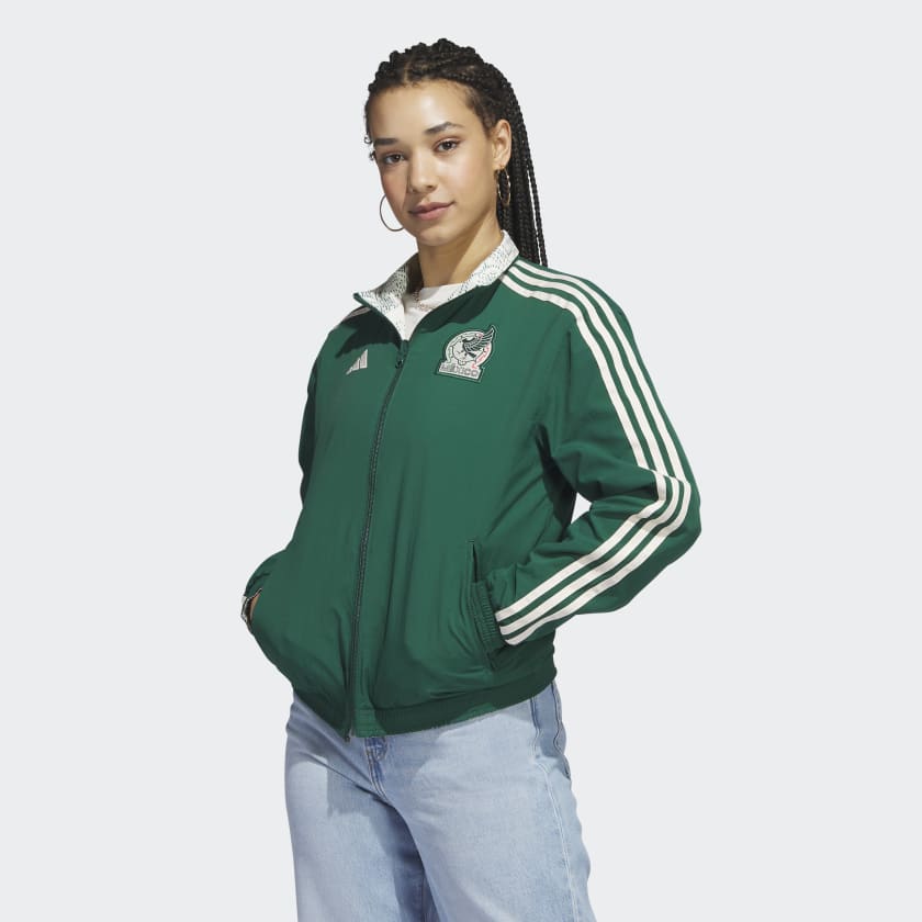 adidas Mexico Anthem Jacket Green Women's Soccer adidas US