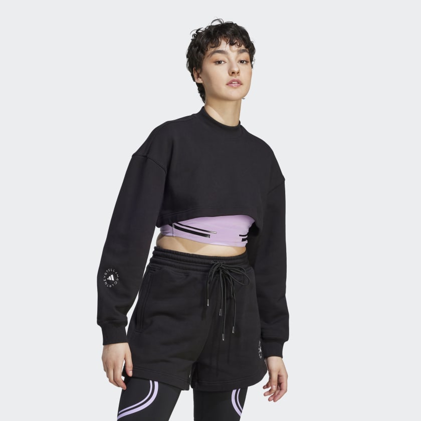 adidas Stella TrueCasuals Cropped Sweatshirt - Black | Women's | adidas