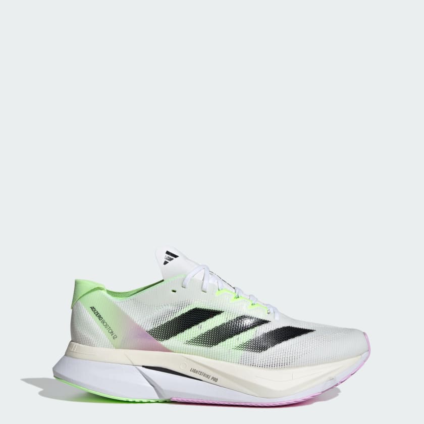 adidas Adizero Boston 12 Running Shoes - White | Men's Running 