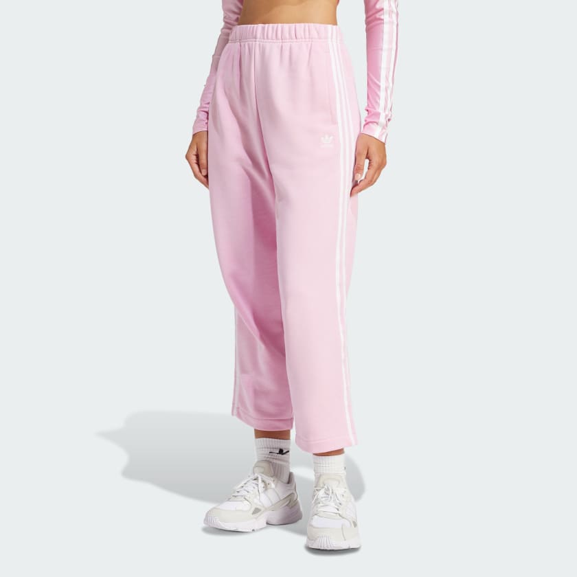 Adidas Classic 3-Stripe Nylon Jogger Pants, Girls Size 5, Pink