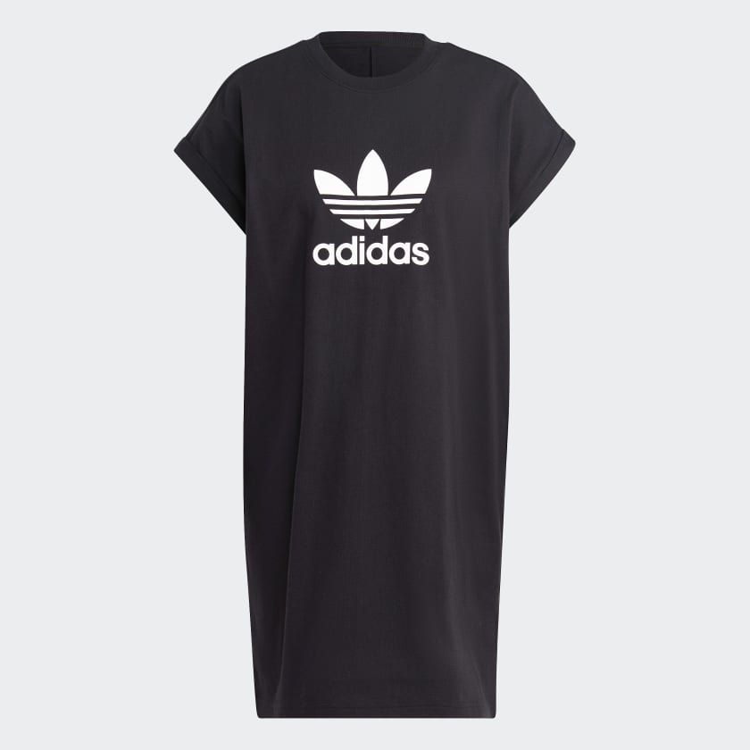 adidas Women s Lifestyle Adicolor Classics Trefoil Tee Dress Black adidas US