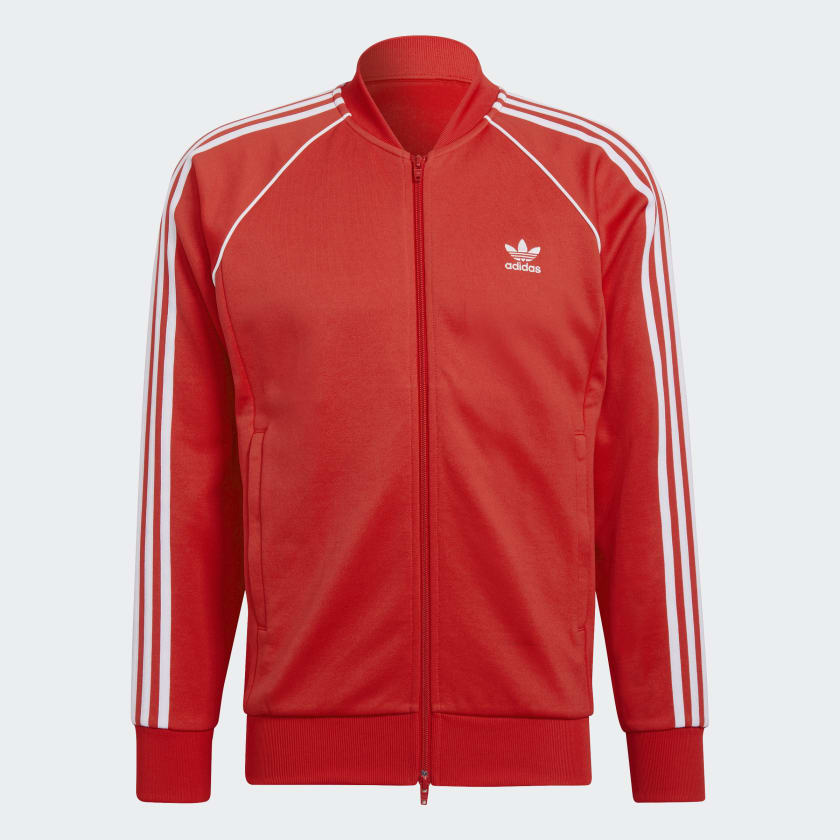 adidas Adicolor Classics Primeblue SST Track Jacket - Red | Men's ...