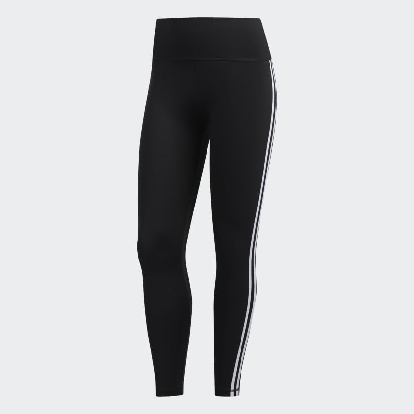 Zwarte en witte Believe This 2.0 3 Stripes 7 8 leggings voor dames adidas Nederland