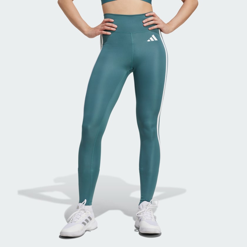 adidas Optime Essentials 3-Stripes 7/8 Leggings - Green