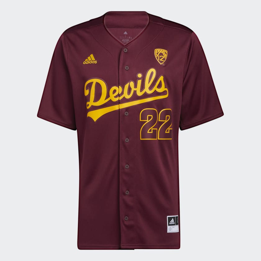 adidas Sun Devils Baseball Jersey Burgundy Free Shipping with adiClub adidas US
