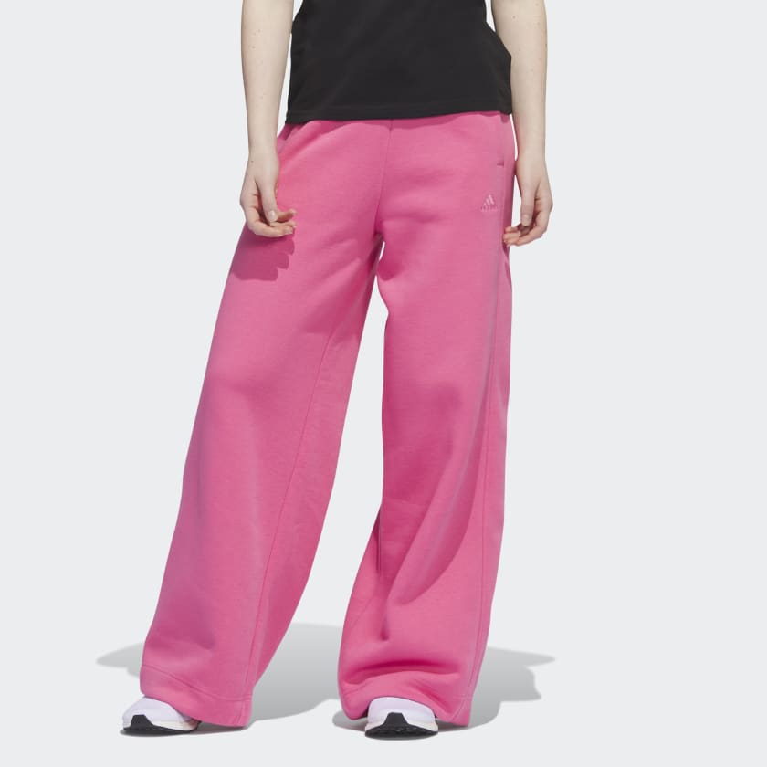 Pink Adidas pants, Shiny-wear