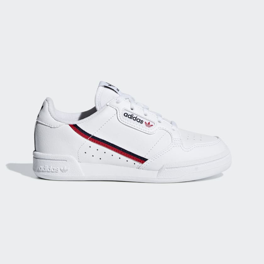 Kids Continental 80 Cloud White and Scarlet Shoes | adidas UK