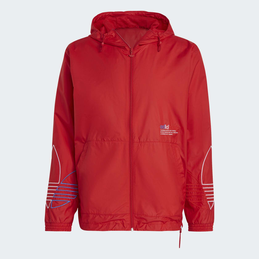 Red adidas hotsell windbreaker jacket