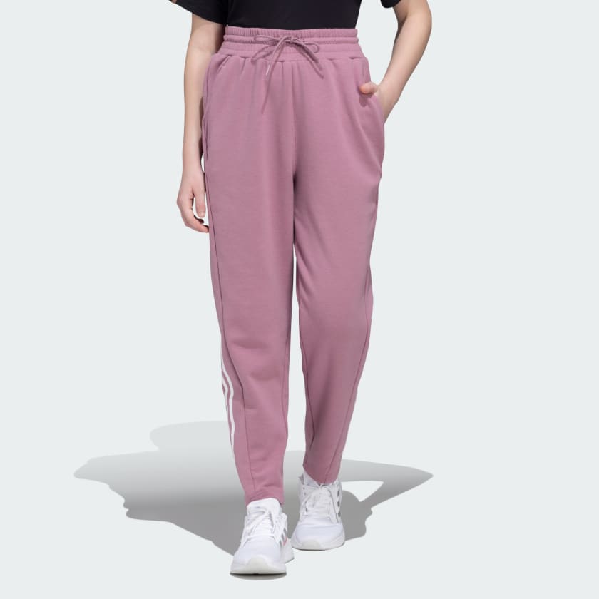 adidas Essentials Warm-Up Slim Tapered 3-Stripes Track Pants (Plus Size) -  Purple, Women's Lifestyle