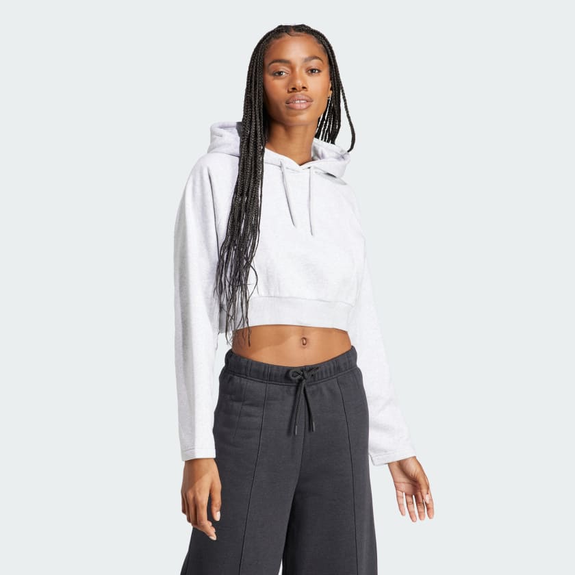 adidas The Safe Place Crop Hoodie - Grey