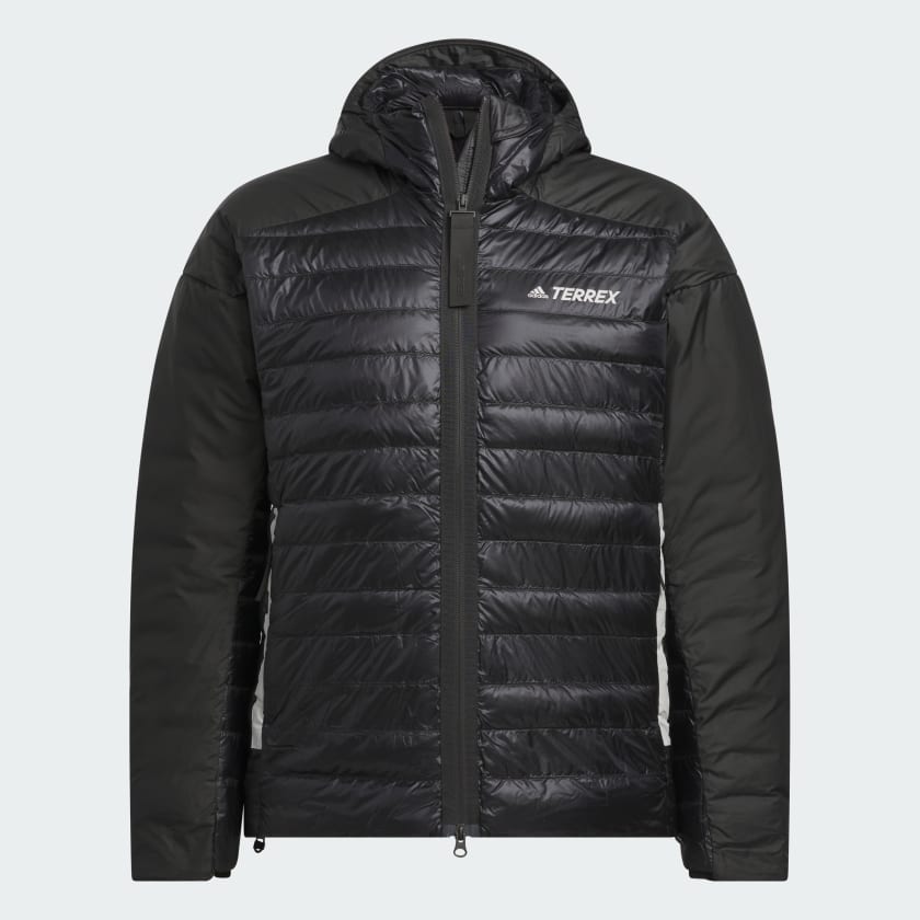 adidas Terrex MYSHELTER Down Hooded Jacket - Black | GI7295 | adidas US