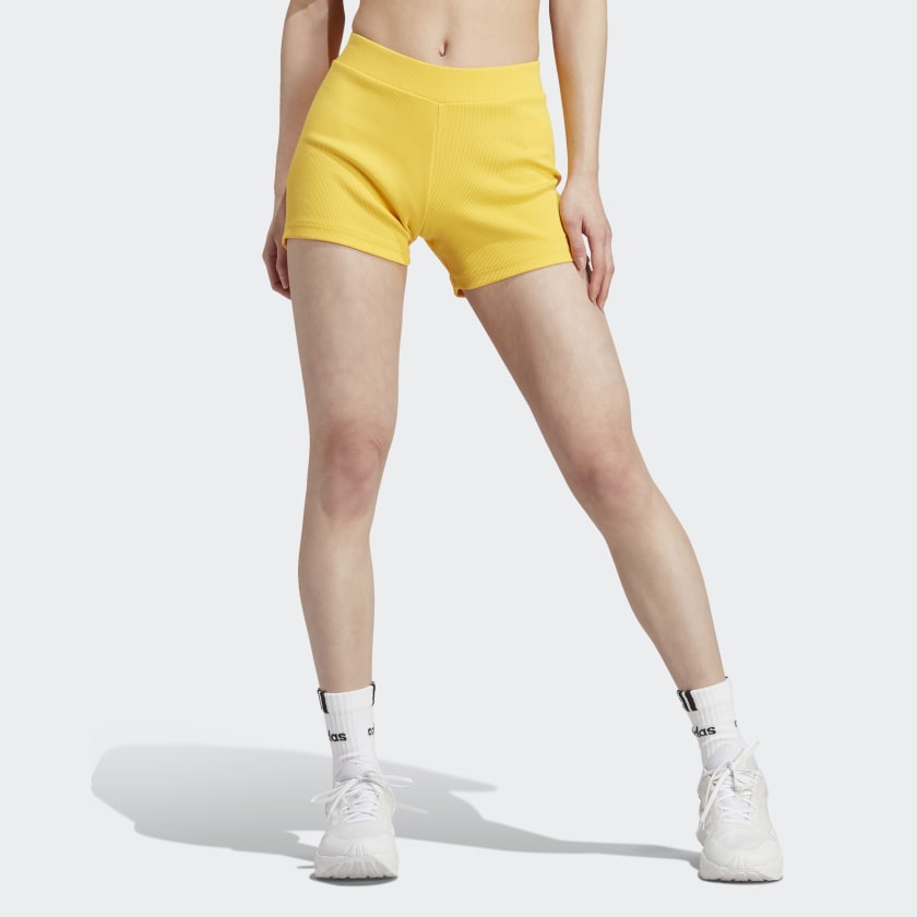 adidas Lounge Rib Booty Shorts - Gold | adidas Canada