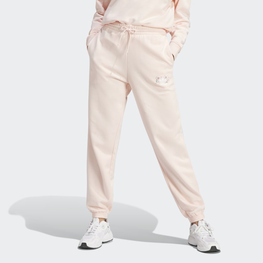 Adidas dusty pink track pants discount
