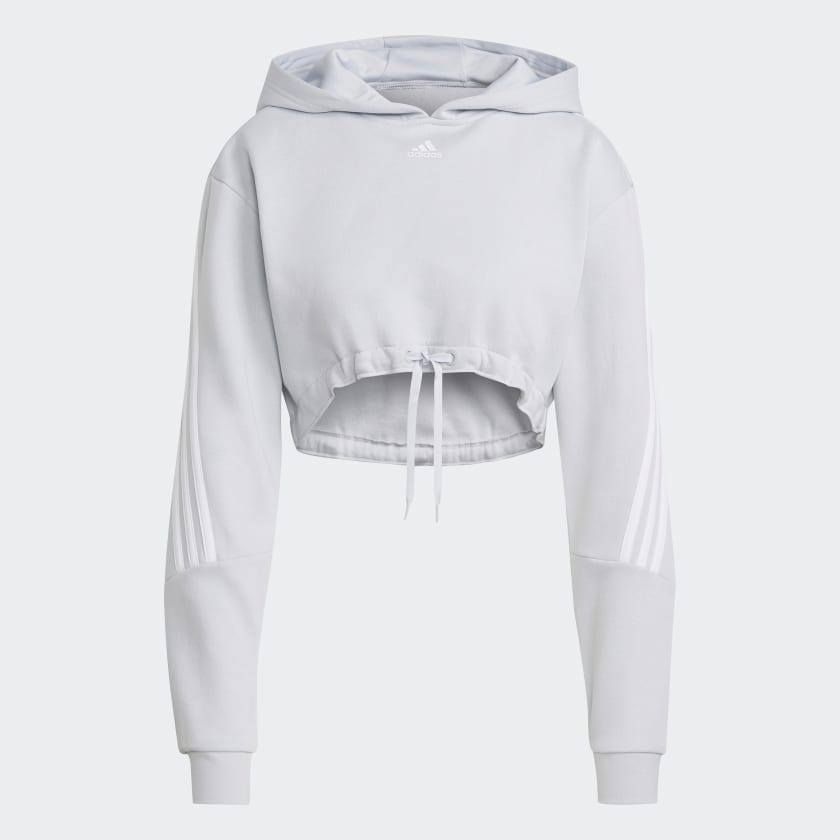 White cropped adidas sale hoodie