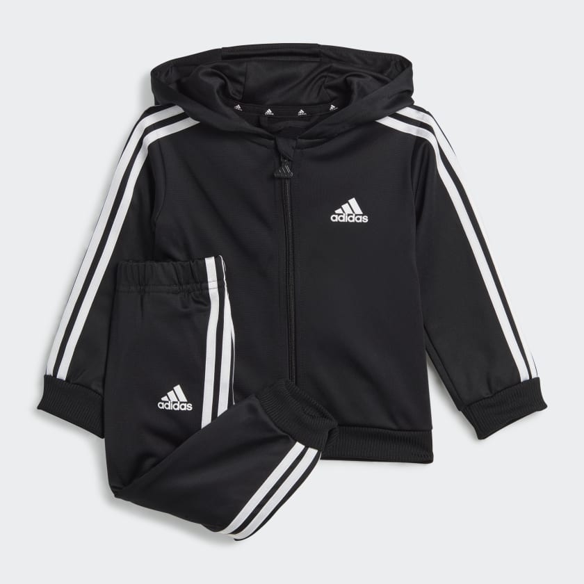 adidas Essentials Shiny Hooded Track Suit Multicolor adidas India