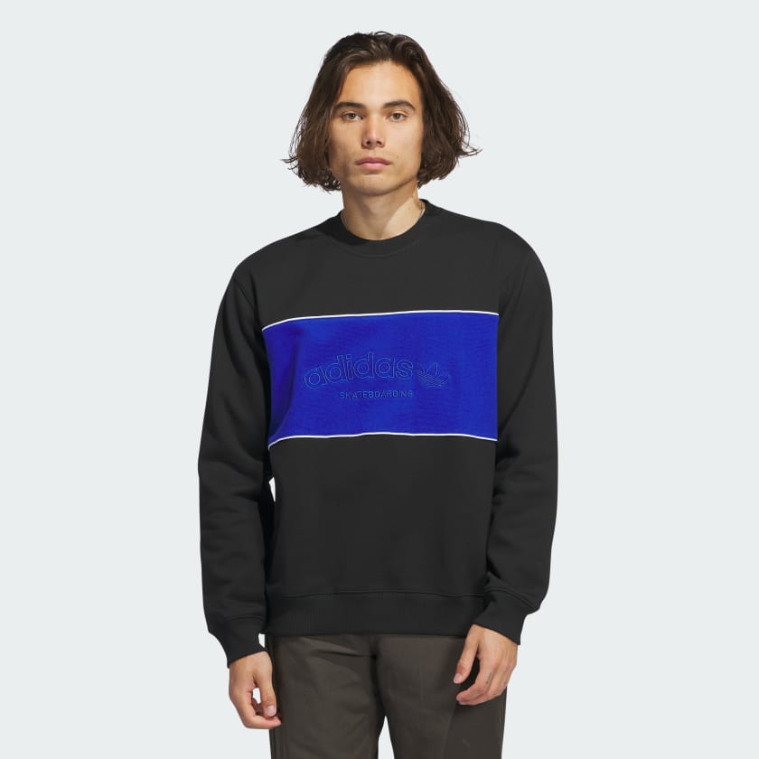 adidas Arched Logo Crewneck Sweatshirt Black Free Shipping with adiClub adidas US