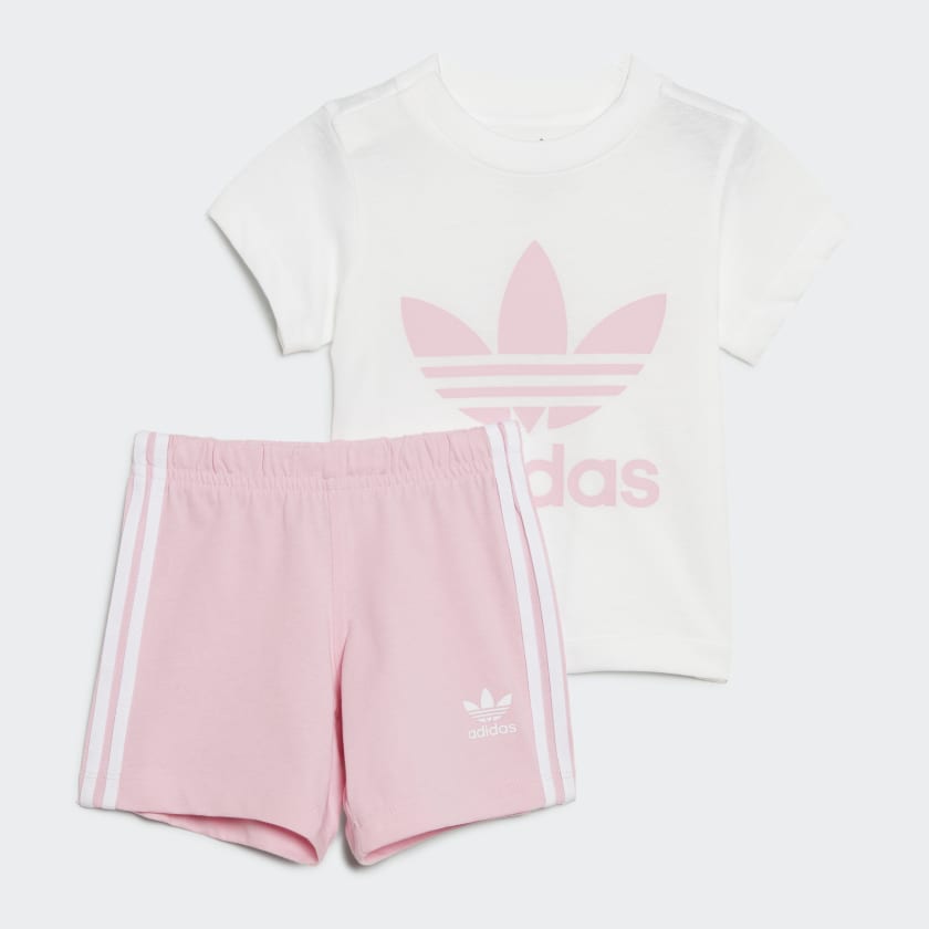 | adidas Set Tee US - Kids\' Shorts White adidas | Lifestyle Trefoil