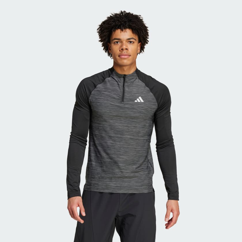 Camiseta manga larga Gym Training 1 4 Zip 3 bandas Negro adidas adidas Espana