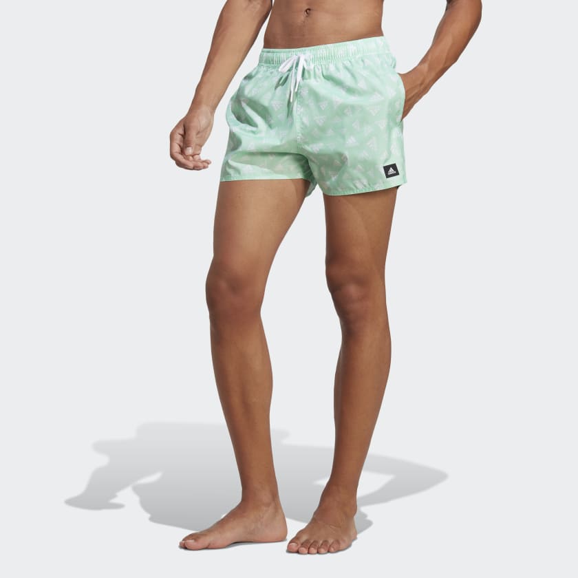 Shorts Aquático Bem Curto Logo Print CLX - Verde adidas