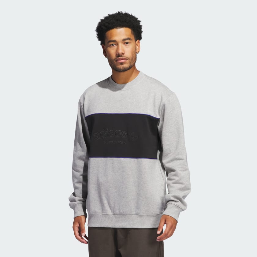 adidas Arched Logo Crewneck Sweatshirt Grey adidas Ireland