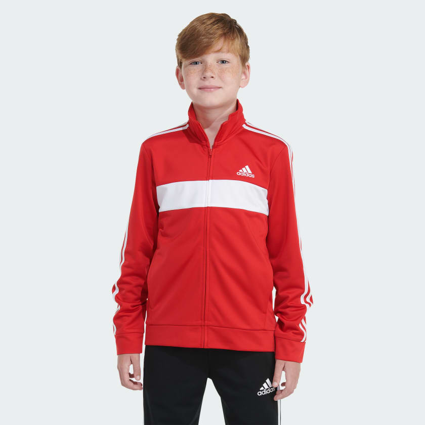 adidas Colorblock Tricot Jacket - Red | Free Shipping with adiClub ...