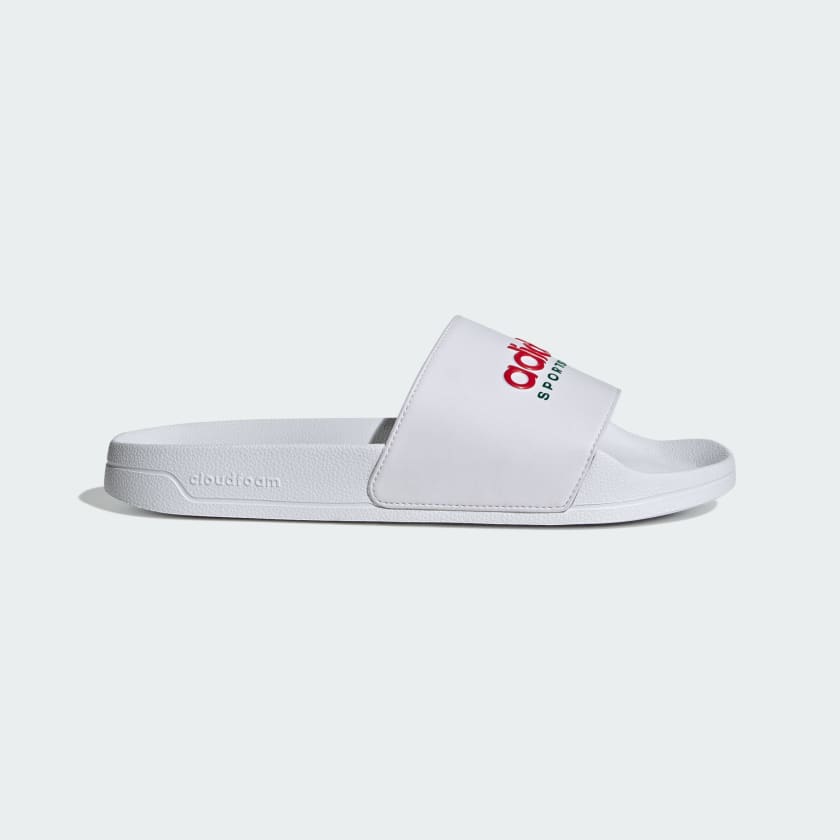 Adidas adilette slides red white hotsell