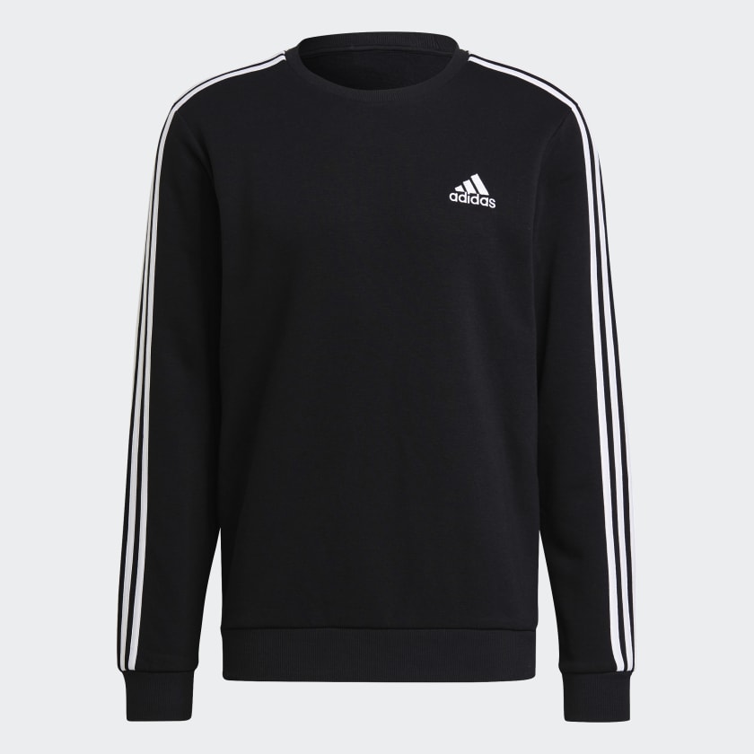 adidas Fleece Crew Sweatshirt - Black, Men's Training