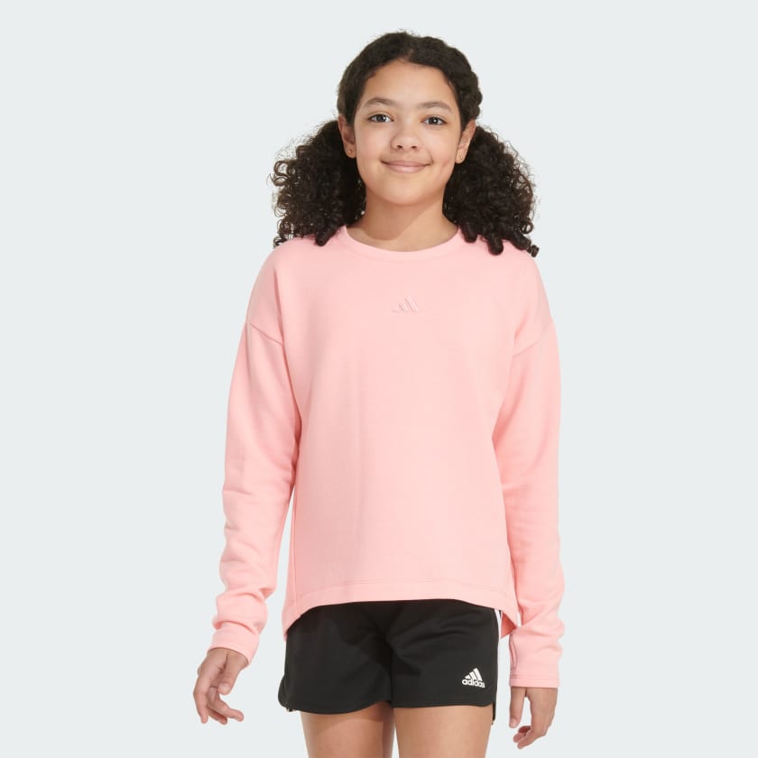 adidas Long Sleeve Regular Fit Embroidered Training Pullover Sweatshirt Pink Free Shipping with adiClub adidas Canada
