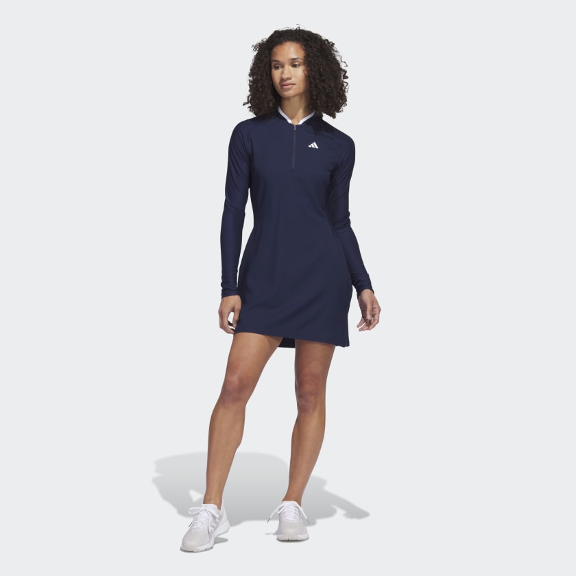 adidas Long Sleeve Golf Dress - Blue | Women's Golf | adidas US