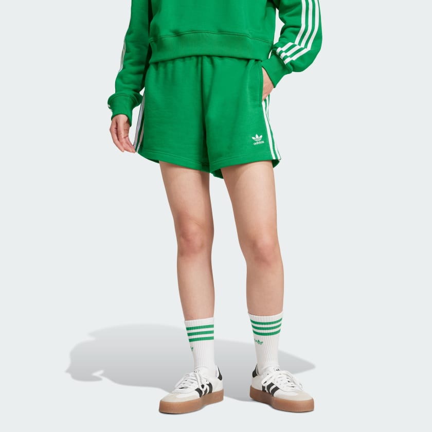adidas Adicolor 3 Stripes French Terry Shorts Green Free Shipping with adiClub adidas US
