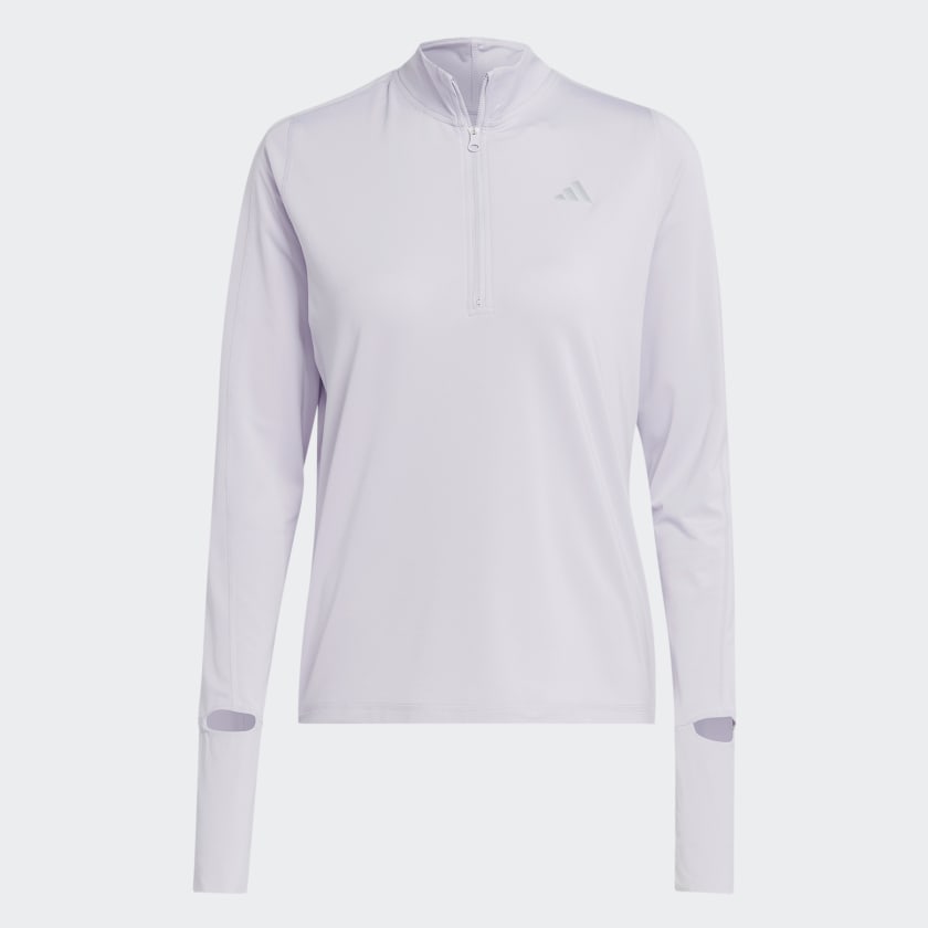 adidas Fast Running Half Zip Long Sleeve Top Purple adidas Thailand