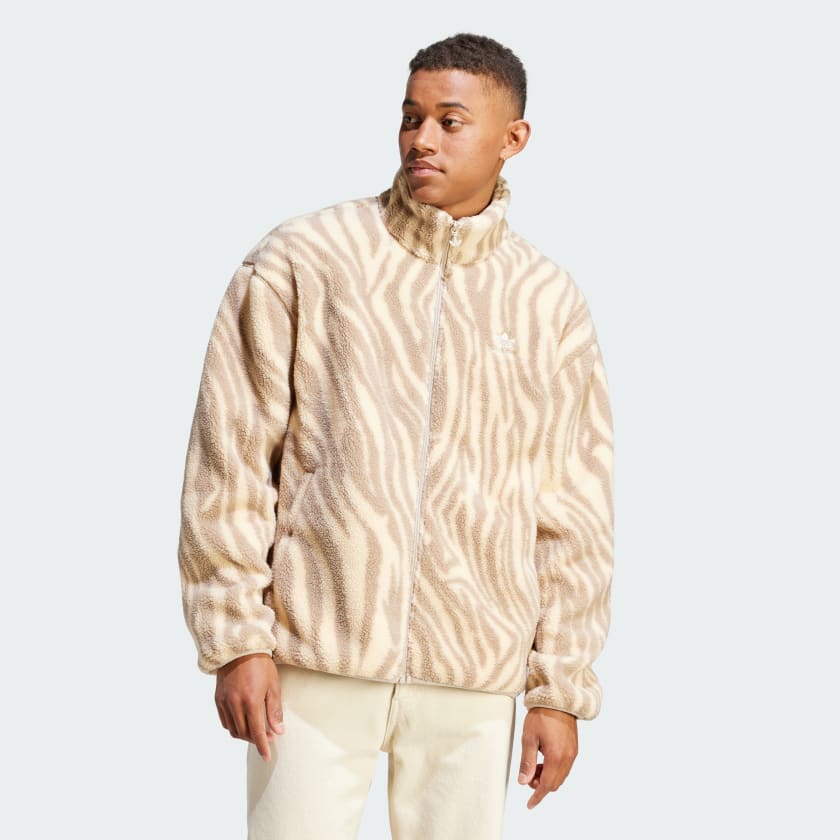 🧥adidas Graphics Animal polar fleece Jacket - Beige | Men's