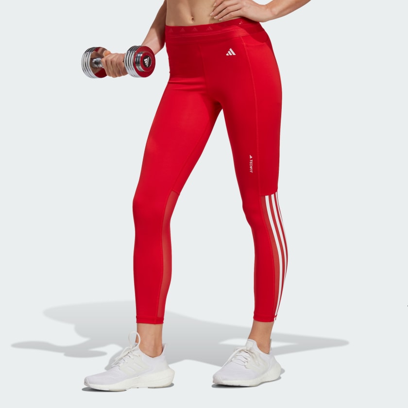 adidas Techfit Hyperglam 7 8 Leggings Red adidas Belgium