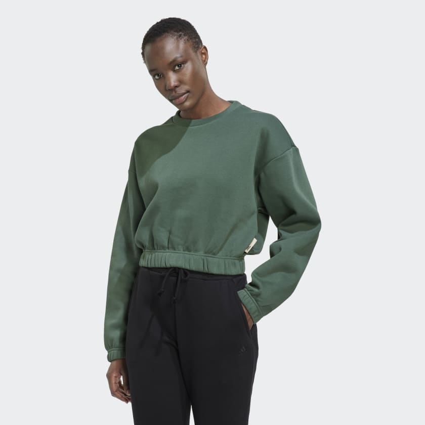 adidas Studio Lounge Loose Fit Sweatshirt - Green | Women's Lifestyle ...