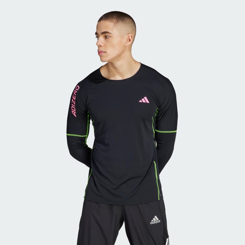 adidas Adizero Running Long Sleeve Long-Sleeve Top - Black | adidas UK