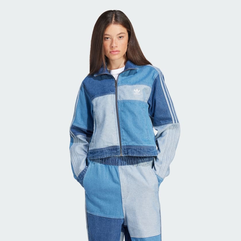 Jean jacket with adidas pants hot sale