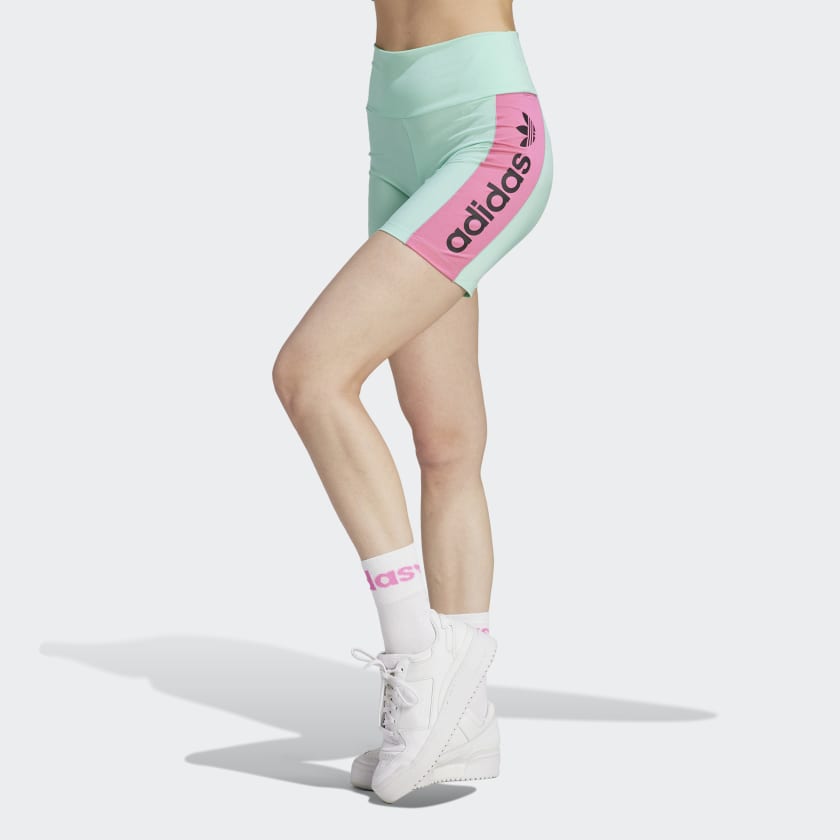 green adidas biker shorts