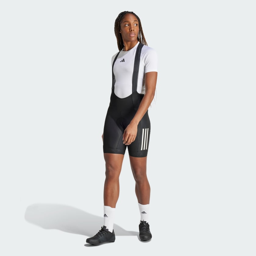 adidas Essentials 3-Stripes Padded Cycling Bib Shorts - Black