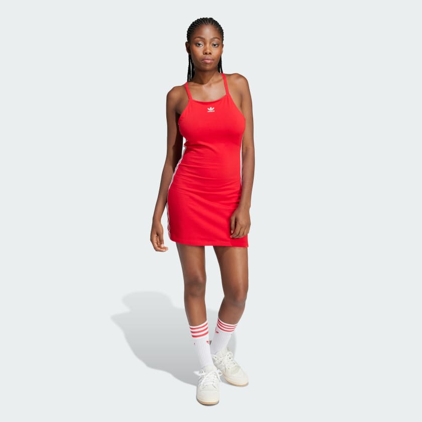 adidas 3-Stripes Mini Dress - Red | Women's Lifestyle | adidas US