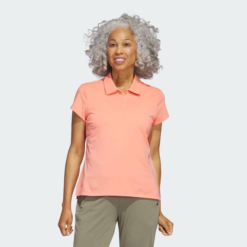 adidas Go To Heathered Golf Polo Shirt Orange adidas Canada