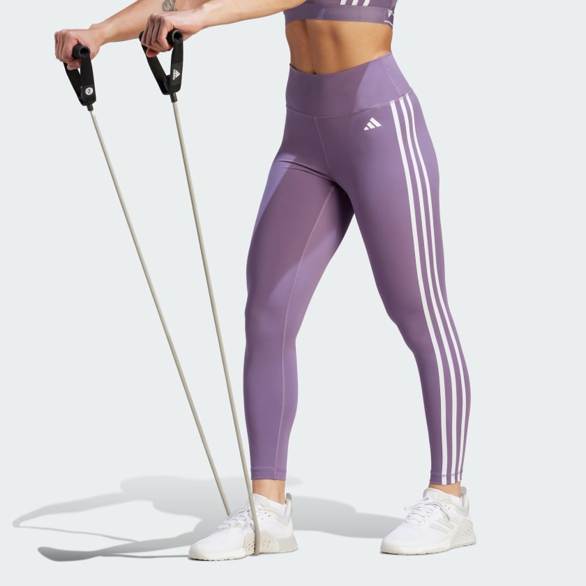 adidas Women's 3-Stripe Believe This 7/8 Plus Size Tights GD3681 Dark Purple