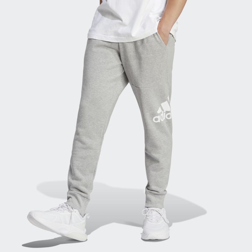 adidas Essentials French Terry Tapered Logo Pants - Grey | Men's Training | adidas US