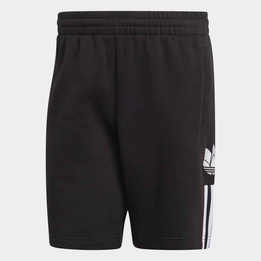 Shorts Moletom Adicolor 3D Trefoil 3 Stripes Preto adidas adidas