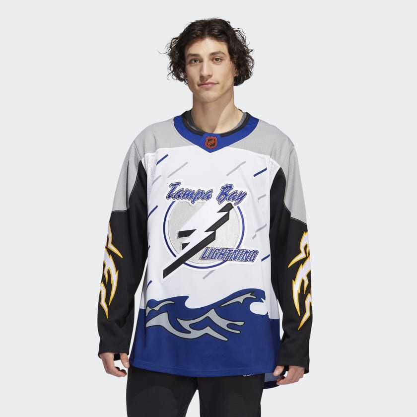 adidas Lightning Authentic Reverse Retro Wordmark Jersey - White, Men's  Hockey