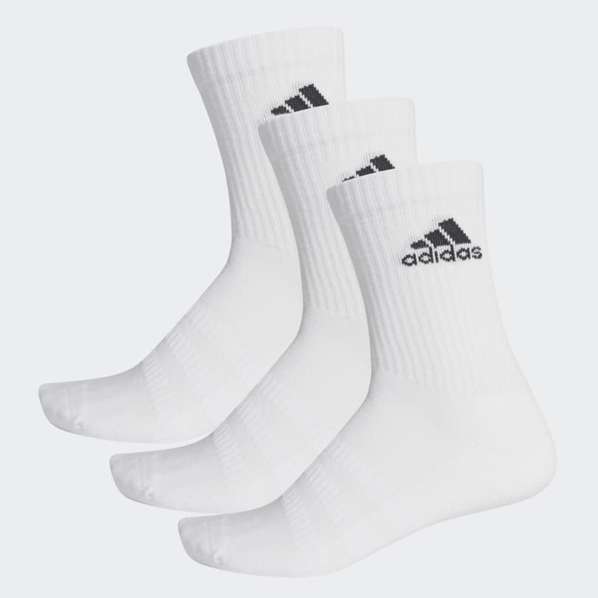 3 par hvide og sorte Cushioned tennissokker adidas