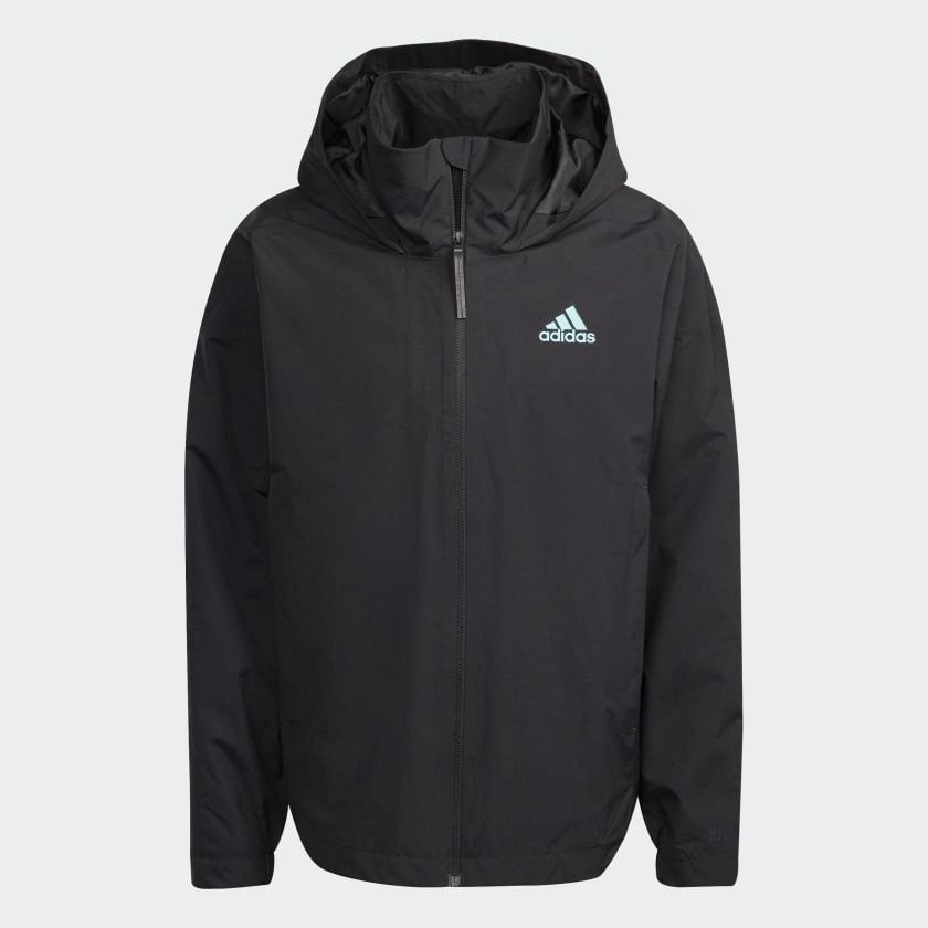 Adidas rain jacket black clearance