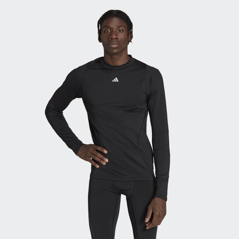 adidas Techfit COLD.RDY Training Long Sleeve Tee - Black | Men's ...
