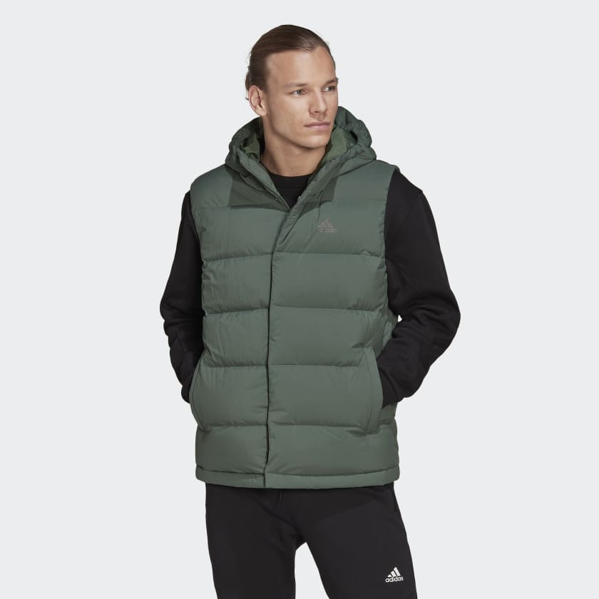 Helionic Hooded Down Vest - | Men's Hiking - adidas US